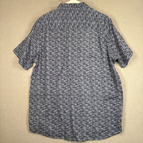 Field & Forest Mens Button Down Shirt XL Blue Bayside Stretch Outdoor Fish Print - Picture 2 of 7